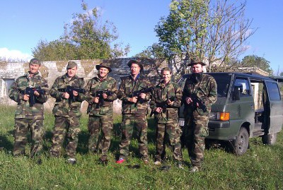 Airsoft combat team ready for action