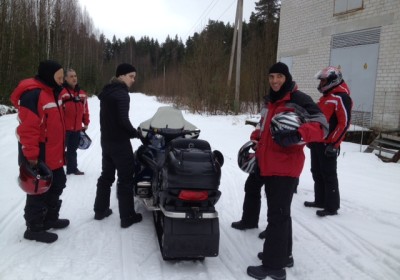 Team event at snowmobiling